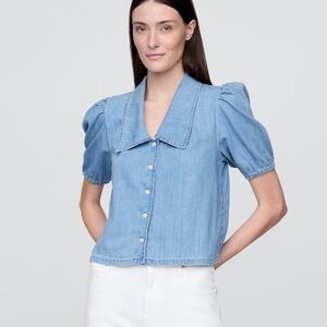 GAP Light Blue Denim Blouse